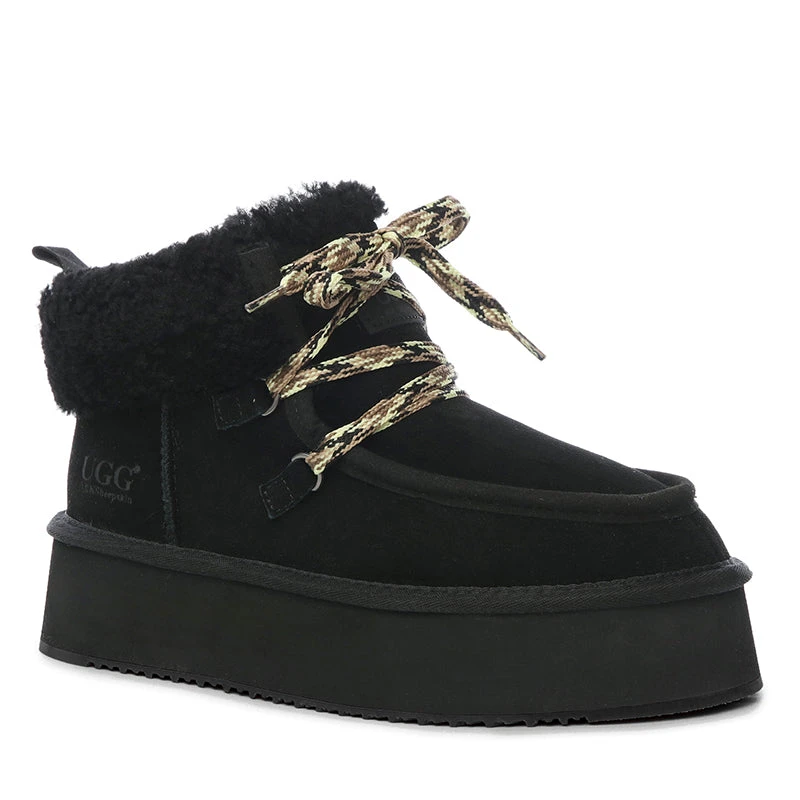 UGG Premium Fluffy-Lace Platform Boots 8 UGG Premium Fluffy-Lace Platform Boots - Image 8